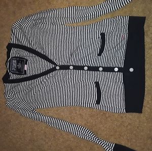 Pink striped cardigan